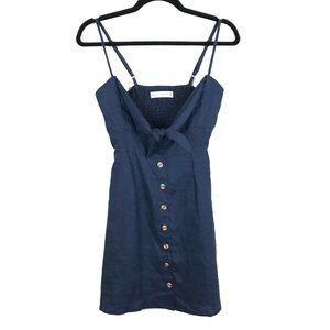 Faithfull the Brand Solid Blue Dress Tie Front 6